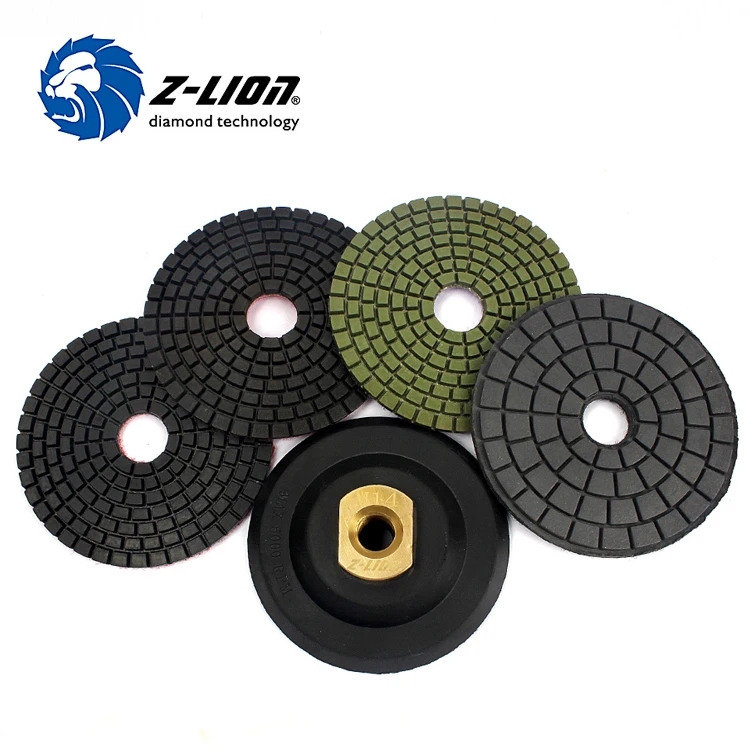 Diamond Polishing Pad 3 Step + Buff Polishing + Rubber Backer Pad Marble Granite Tile Grinding Disc
