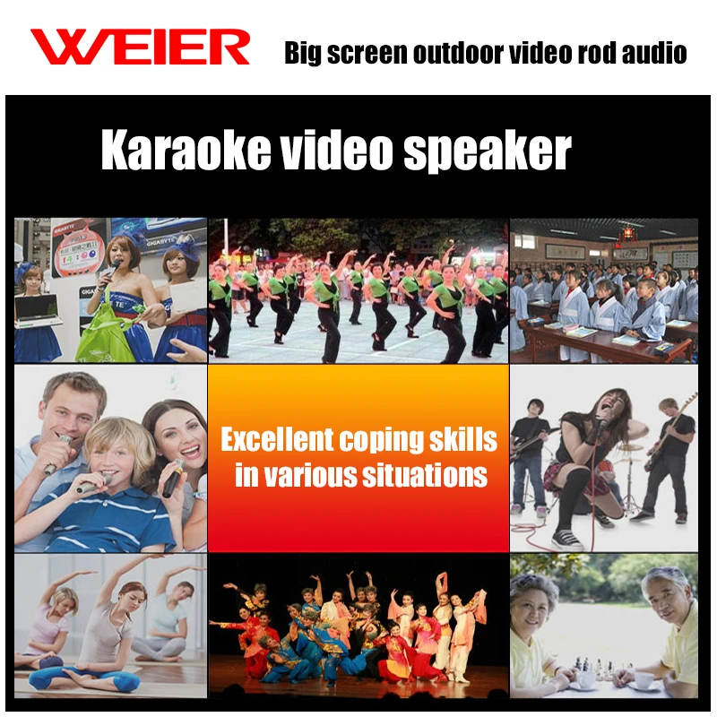 Trolley  speaker karaoke subwoofer portable  speaker with wireless mic  home theater speaker system