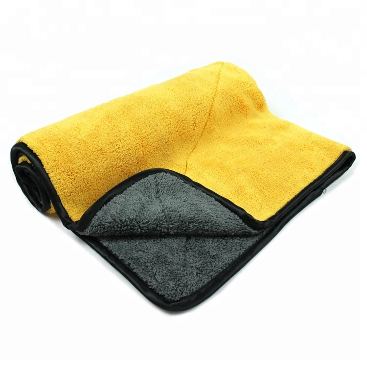 Hot sale 75x56cm extra large microfiber drying towel both side soft plush car wash microfiber towel