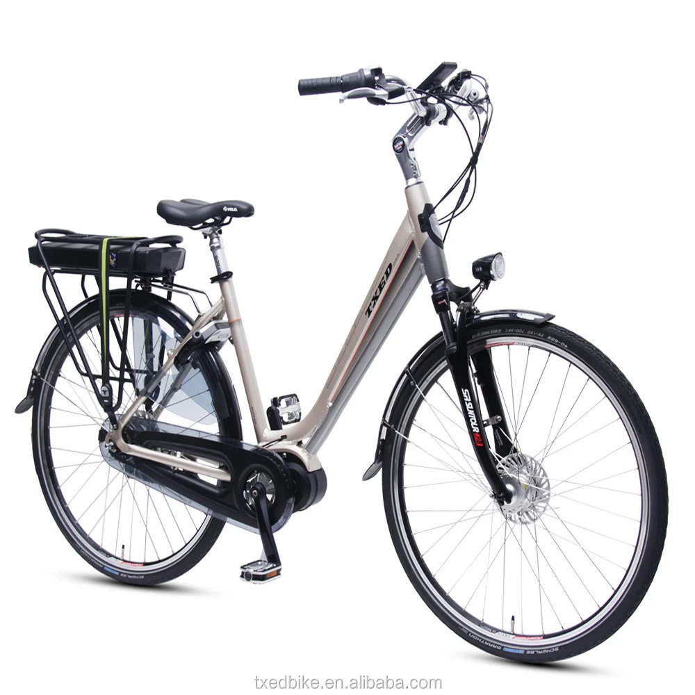 TXED 28 inch  retro 8 speed LCD panel roller brake center motor alloy suspension fork city e  bike