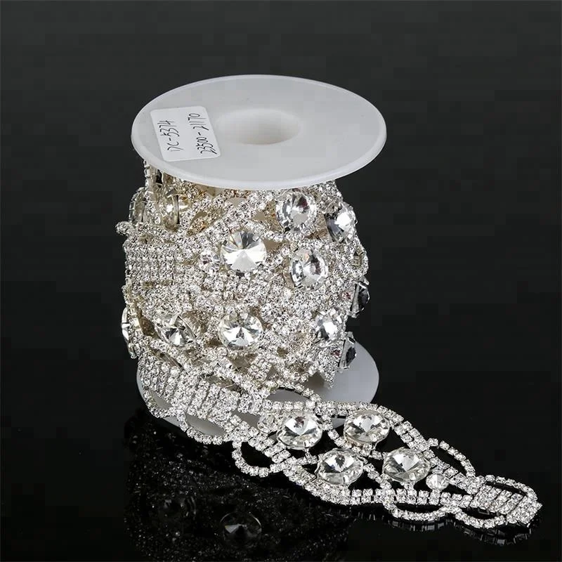 
Wedding Accessories Bridal Glass Rhinestone Chain Trim Crystal Rhinestone Decorative Trim 