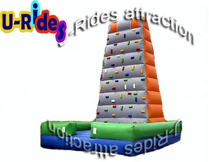 Outdoor PVC inflatable climb rock hill moutain sport game with bouncing mat inflatable wall climb for outdoor public playground
