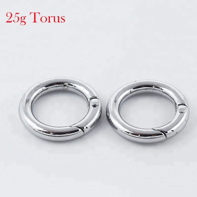 17MM Metal Round Carabiner Fittings For Leather Bags In Chrome Color Spring Gate O Ring