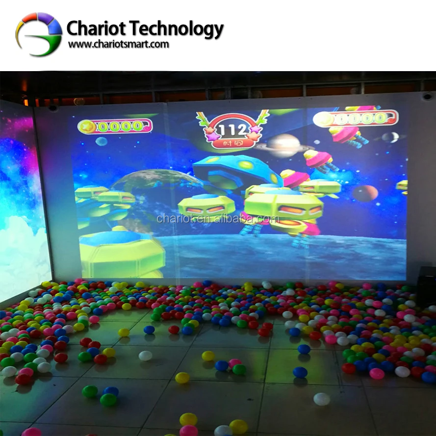 ChariotTech interactive smash wall games for kids indoor playground, interactive wall projection