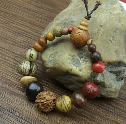 Fashion jewelry vintage natural 18 bodhi seed bracelet Buddha charm bracelet Tibet Buddhist prayer wood beads bracelet
