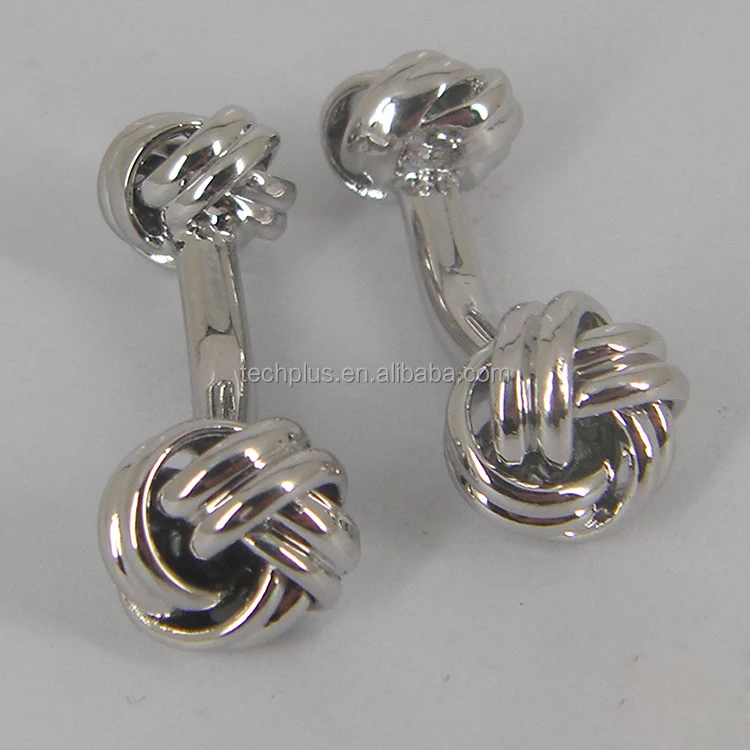 custom swank sterling silver knot cufflinks