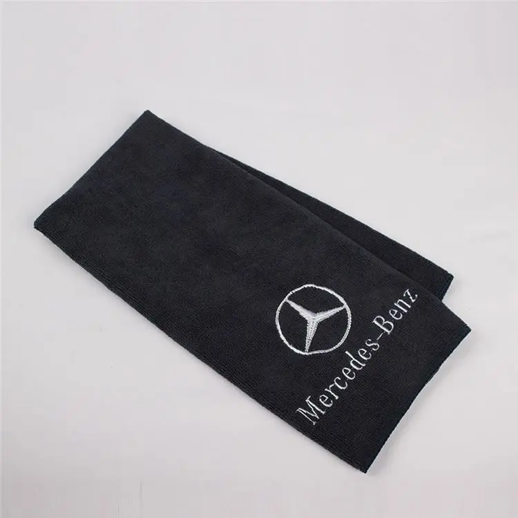 Black Brand Logo Towel With Pattern superdry-cal microfiber towel car