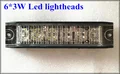 High quality 6 3W led car external warning lights lighthead strobe emergency lights metal cover 22flash