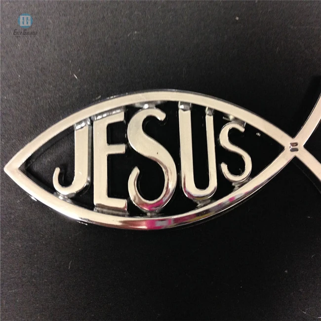 Custom Decal, Custom Christian Car Sticker ABS Chrome Fish Emblems