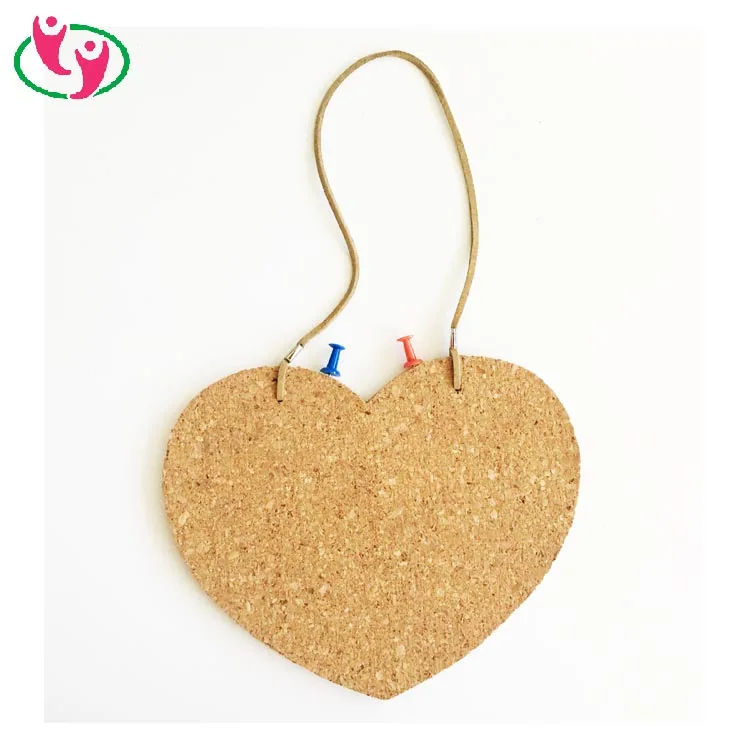 Новинка, пробковая доска для сообщений в форме сердца с веревкой