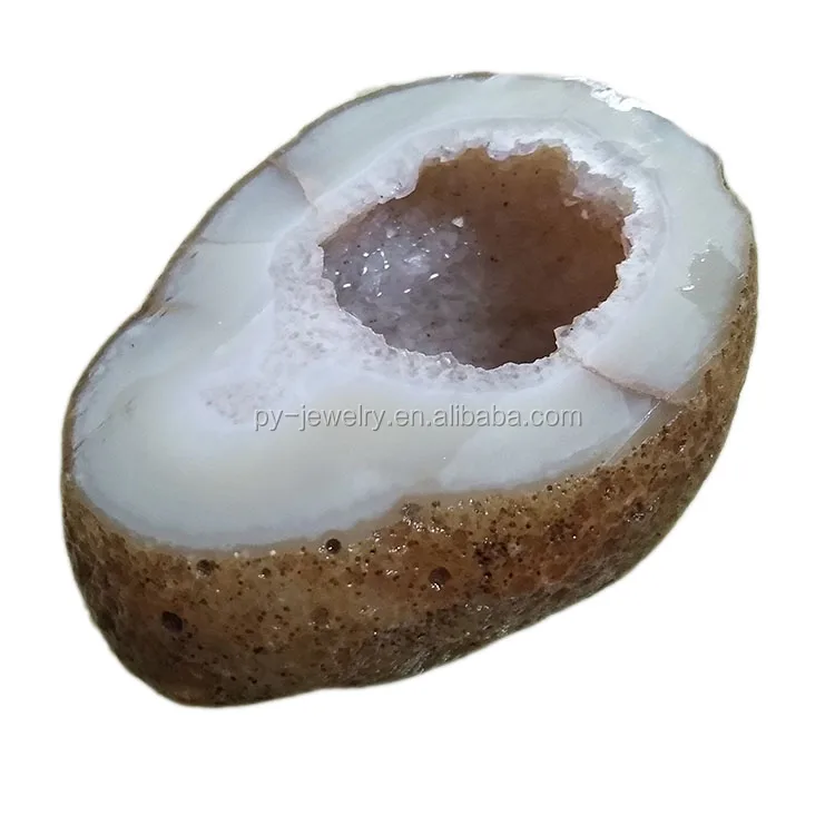 Wholesale Natural Geode Brazil Agate Candle Holder