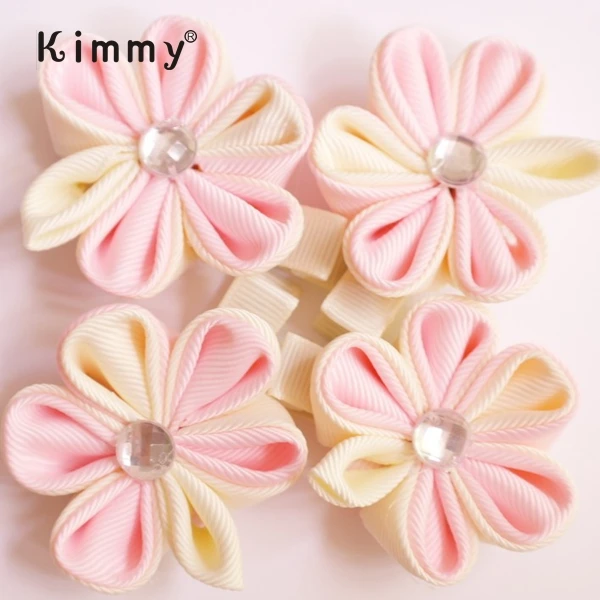 Customized Japanese Ribbon Kanzashi Flower Hair Bow Clip - Buy Ribbon Flower Hair Bow Mini Hair Clip