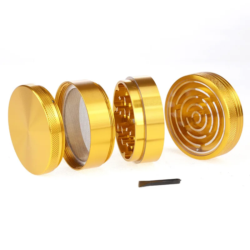 New Maze Design Smoking Accessories 63MM Aluminum Tobacco Crusher Dry Herb Grinder