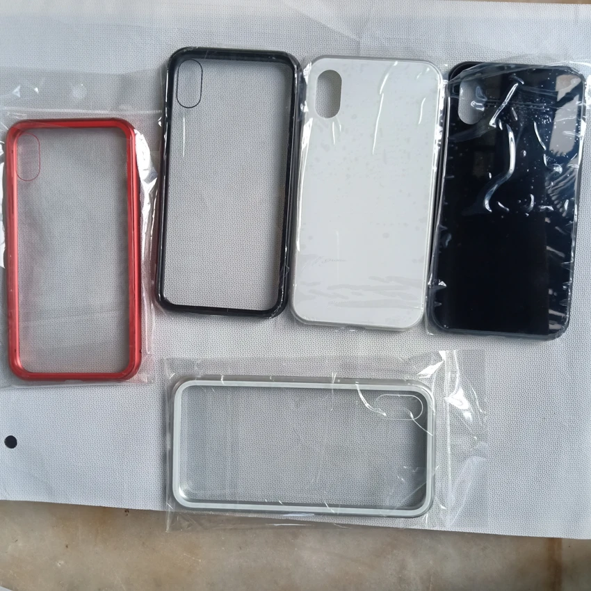 50pcs/lot Magneto ipX metal frame mobile phone shell ip 8/7plus tempered glass shell vibrato shell  free shipping