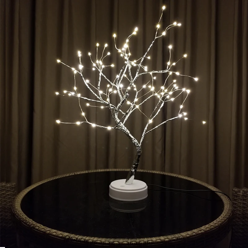 USB Touch switch control Bright LED Lamp 108 LEDS Greeting Tree Lights  LED Fire Tree Lamp For Home Holiday Lighting Christmas