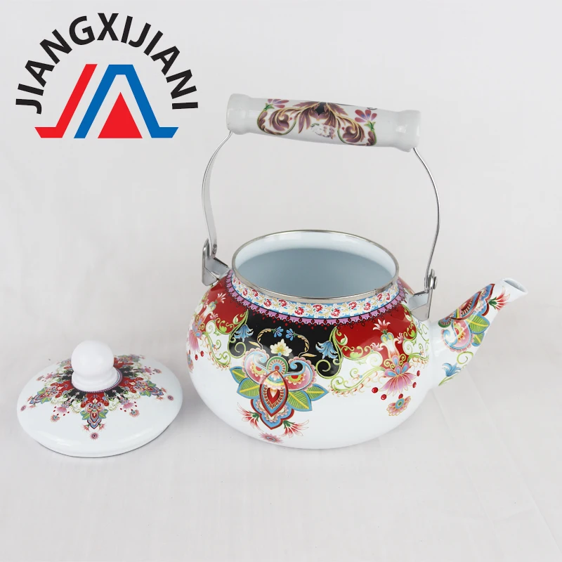 2,5л турецкий эмалированный чайник с керамической ручкой чайник