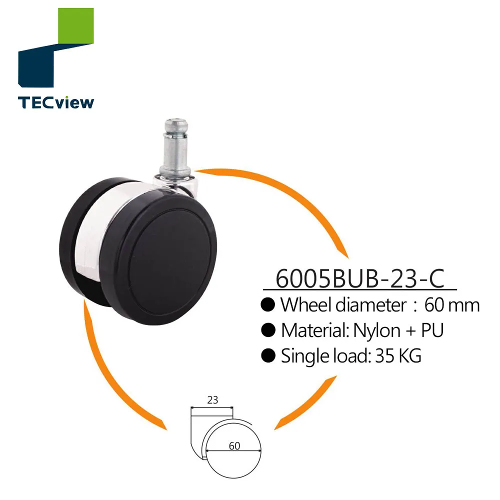 High Quality PU wheels Plastic for Office Chair