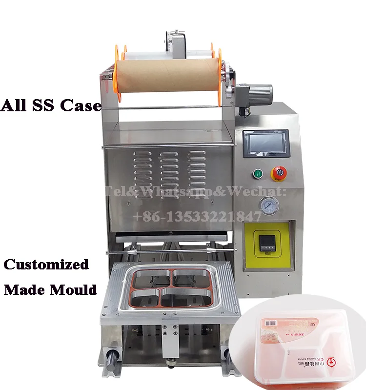 Meat tray/meat box sealing machine sealed with PP film/Automatic meat box sealing machine