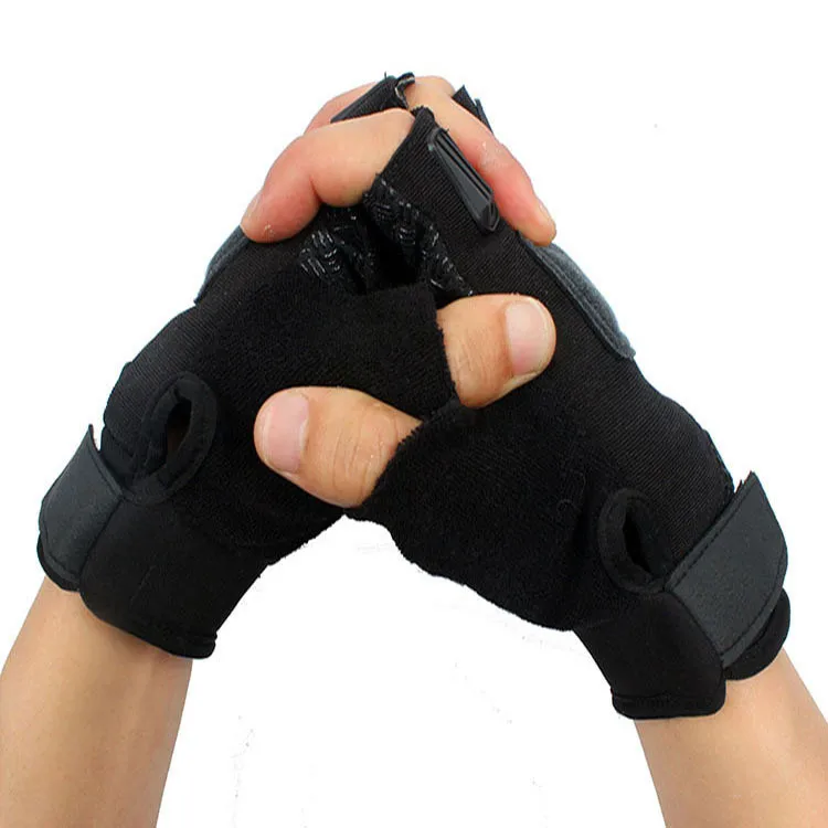 
Custom Unisex Black Anti Abrasion Leather Protective Half Finger Cycling Driving Skateboard Sport Gloves  (60828883669)