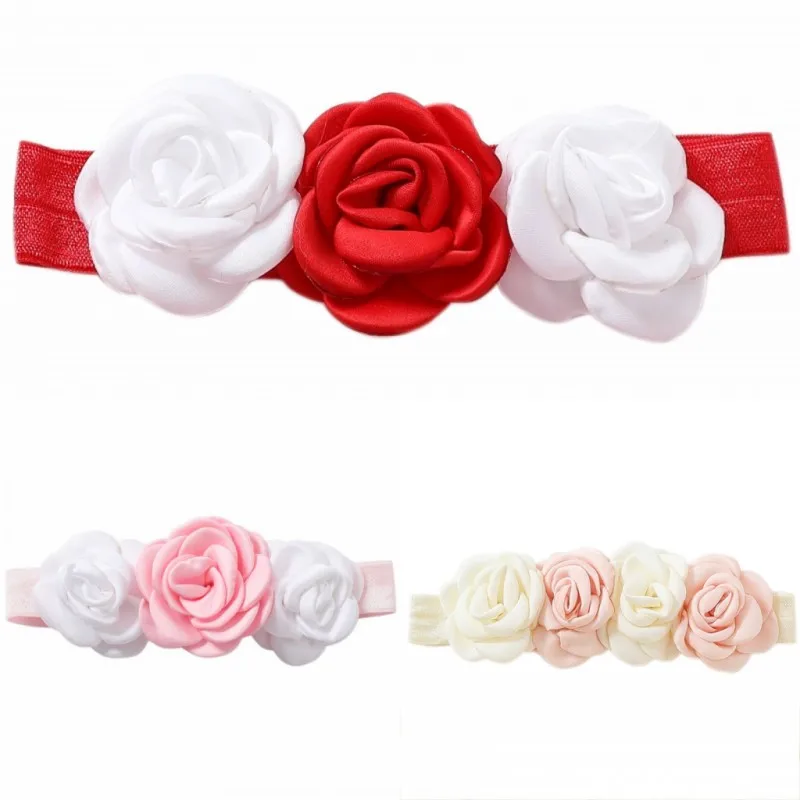 Hot Sale Ivory Hair Accessories Elastic Hair Flower Baby Girl Headband