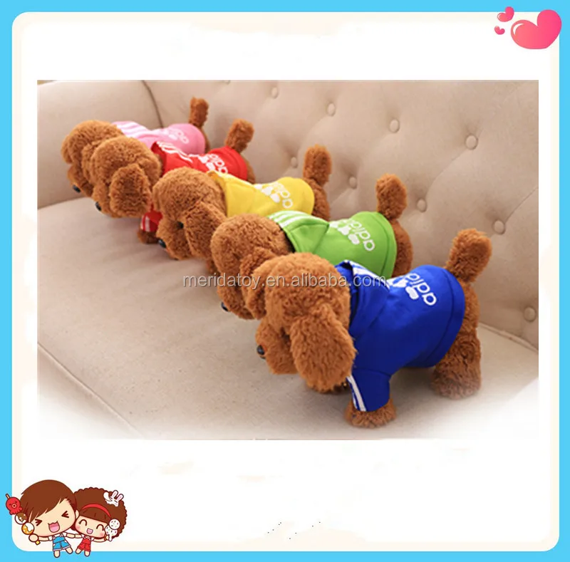 electronic plush simulaition teddy dog toys with T-shirt singing and walking dog toys