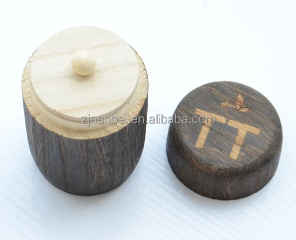 2024 Custom logo small vintage wooden tea box carbonized wood tea caddy burned effect