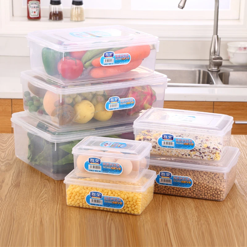 Customized Multifunction Clear Food Fresh Hermetic Containers Kitchen Food Plastic Storage Box