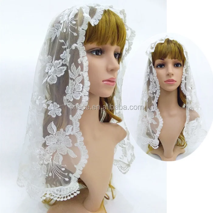 
White Embroidery Lace Mantilla Spanish Lace Veil Mantilla 