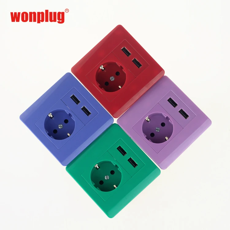 Germany Power UE USB Socket/TVU Approval Wall Socket with USB Port / Schuko Socket Outlet