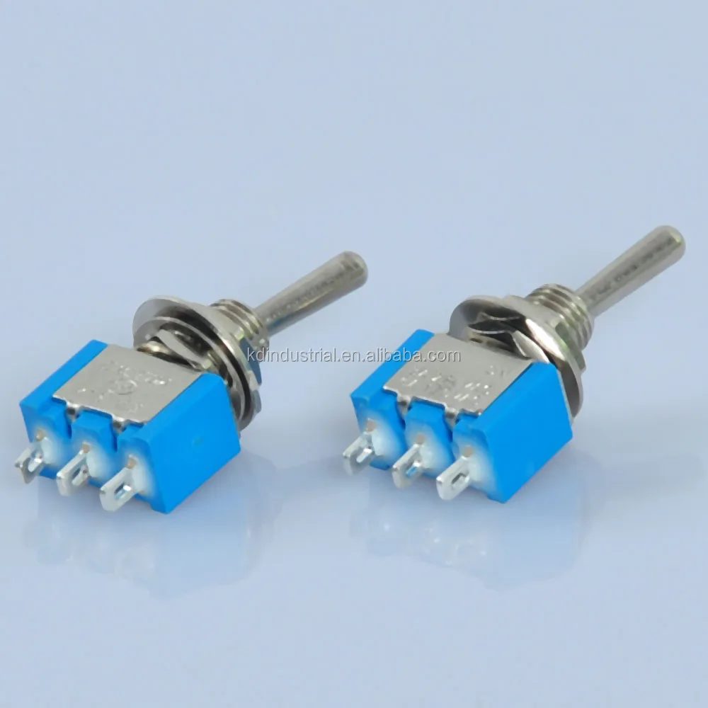 Guitar Amp Audio Tube 3Pin 6A DPDT ON-ON Solder Blue Mini Toggle Switch