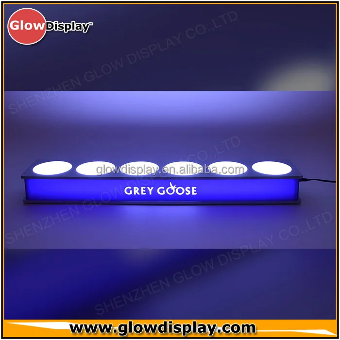 Wholesale Custom Grey Goose 5 Bottle LED Glorifier Display for nightclub bar lounge