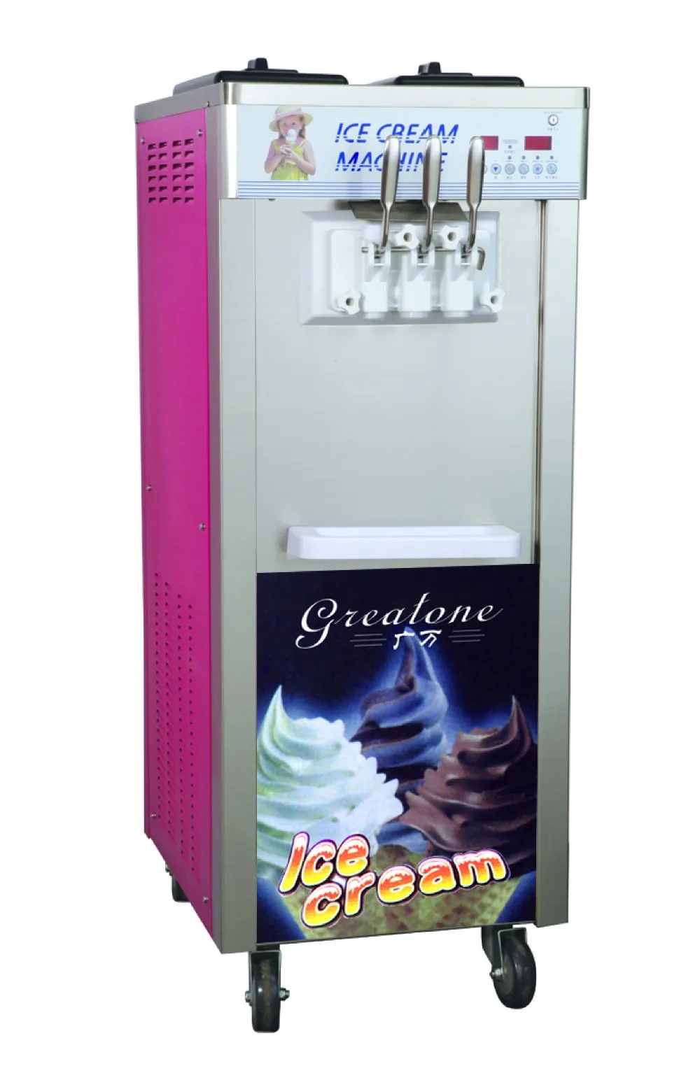 Stainless Steel Mobile Soft Ice Cream Machine good price ice cream machine for Egypt market BQL-F12N