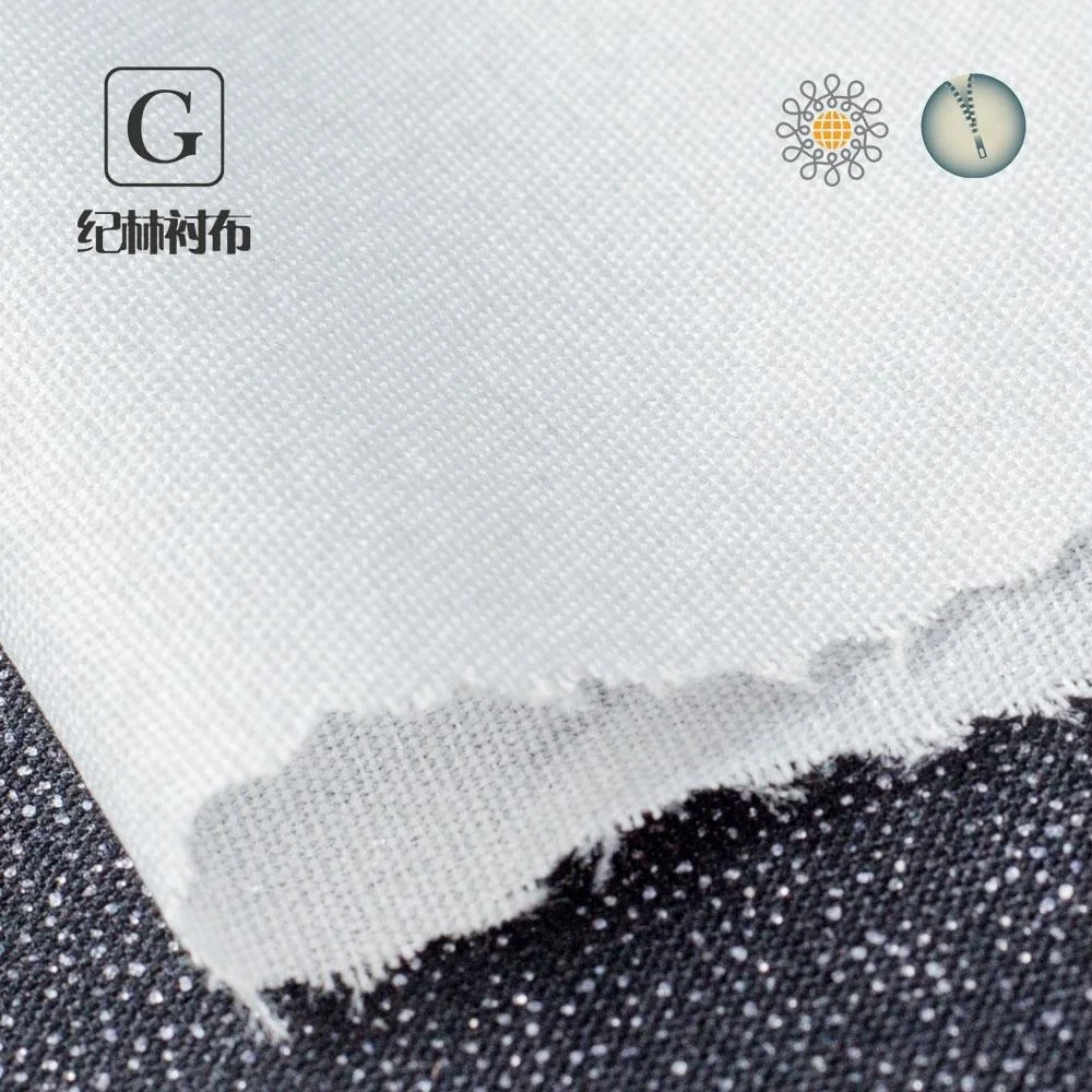 100 polyester lining fabric woven fusible cheap adhesive lining fabric collar interlining
