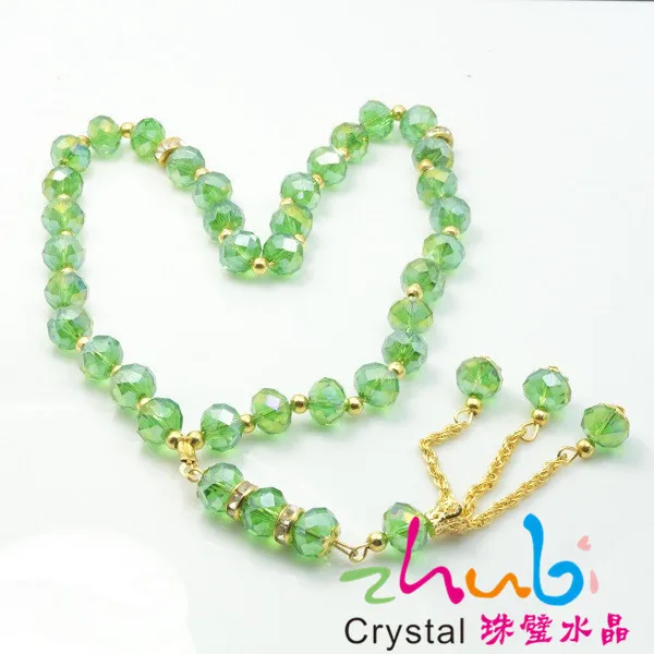 Crystal Rosary,Led Islamic Lights,10mm Muslim Grey Crystal Prayer Beads in Bulk Islamic Prayer Beads