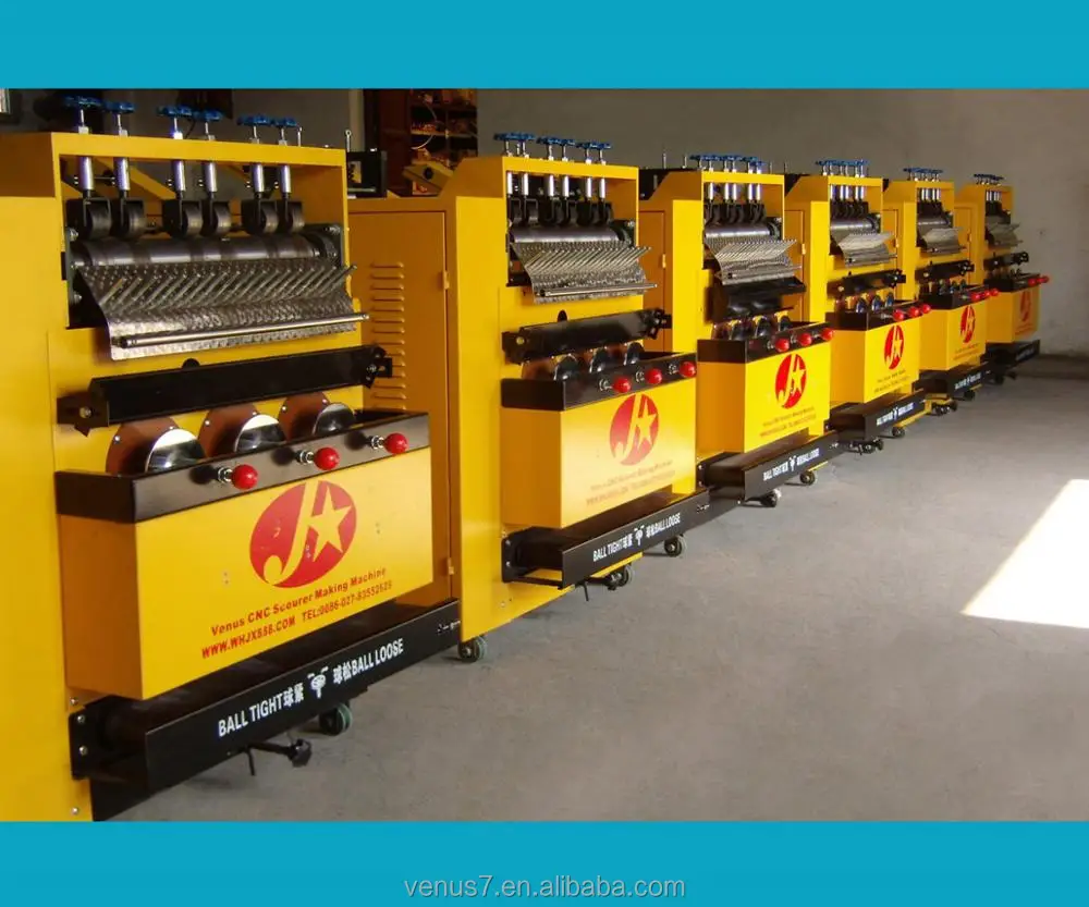 JX-W2 full-automatic mesh cleaning ball machine metal wire mesh knitting scourer making machine ,kitchen mesh sponge