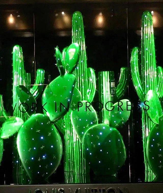 Флагманский магазин maison window display дерево реквизит декоративная скульптура гигантская анимация для роскошного бренда
