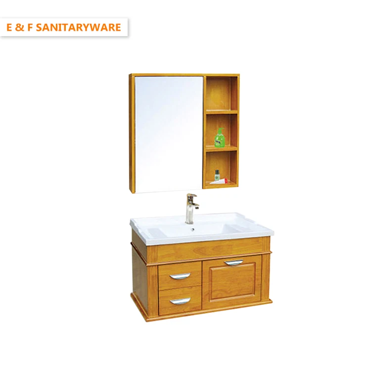 Wholesale Wood Grain Bathroom Furniture Cabinets Vanity Low Price Modern 24 42 inch Solid wood Bathroom Vanity