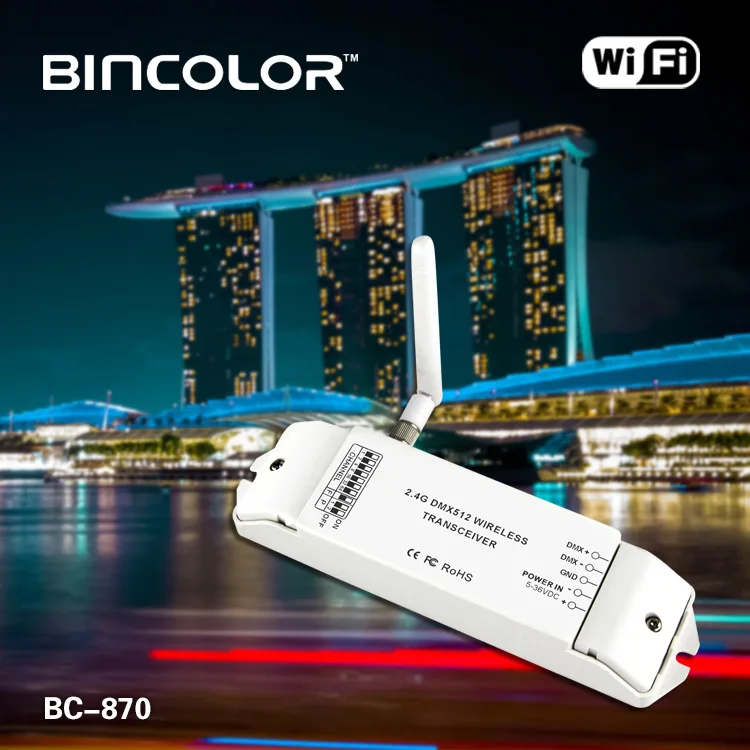 BC-870 DC 5v to 36v led DMX512 signal wireless transmitter and receiver