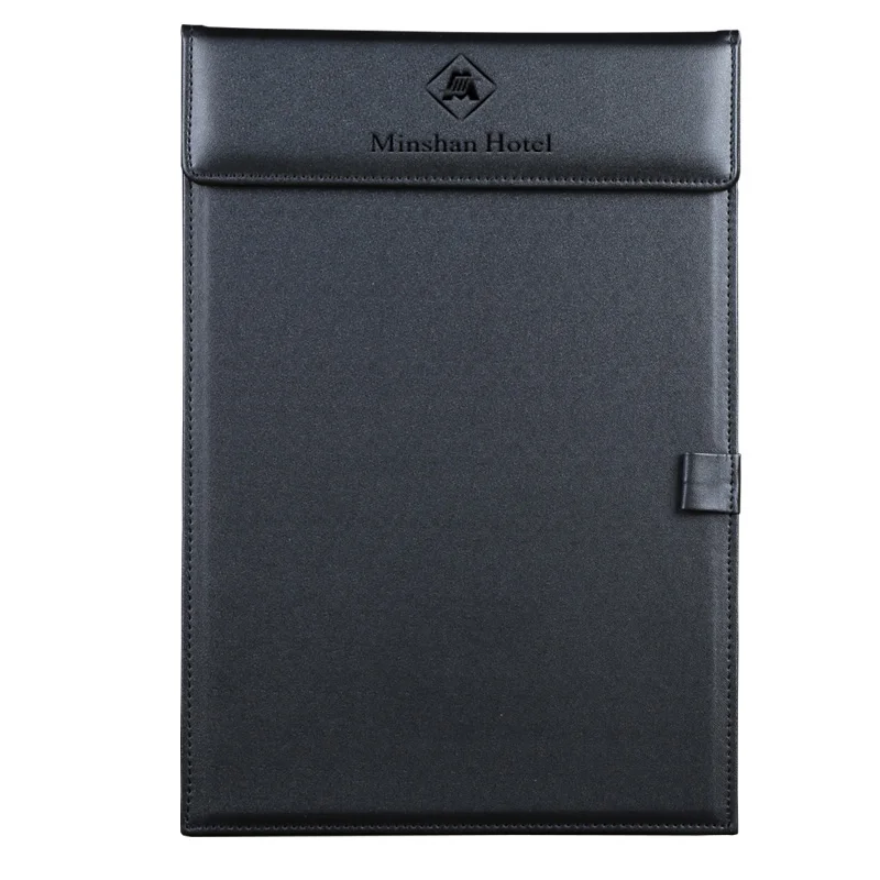 Office Stationery A4 Leather Paper Clip Board with Magnet Clip