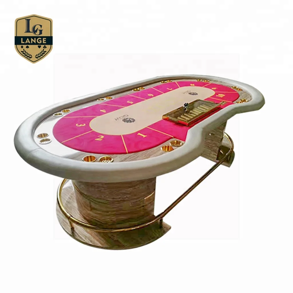 Custom Design Texas high quality Poker Table with Racetrack and Pedestal Legs