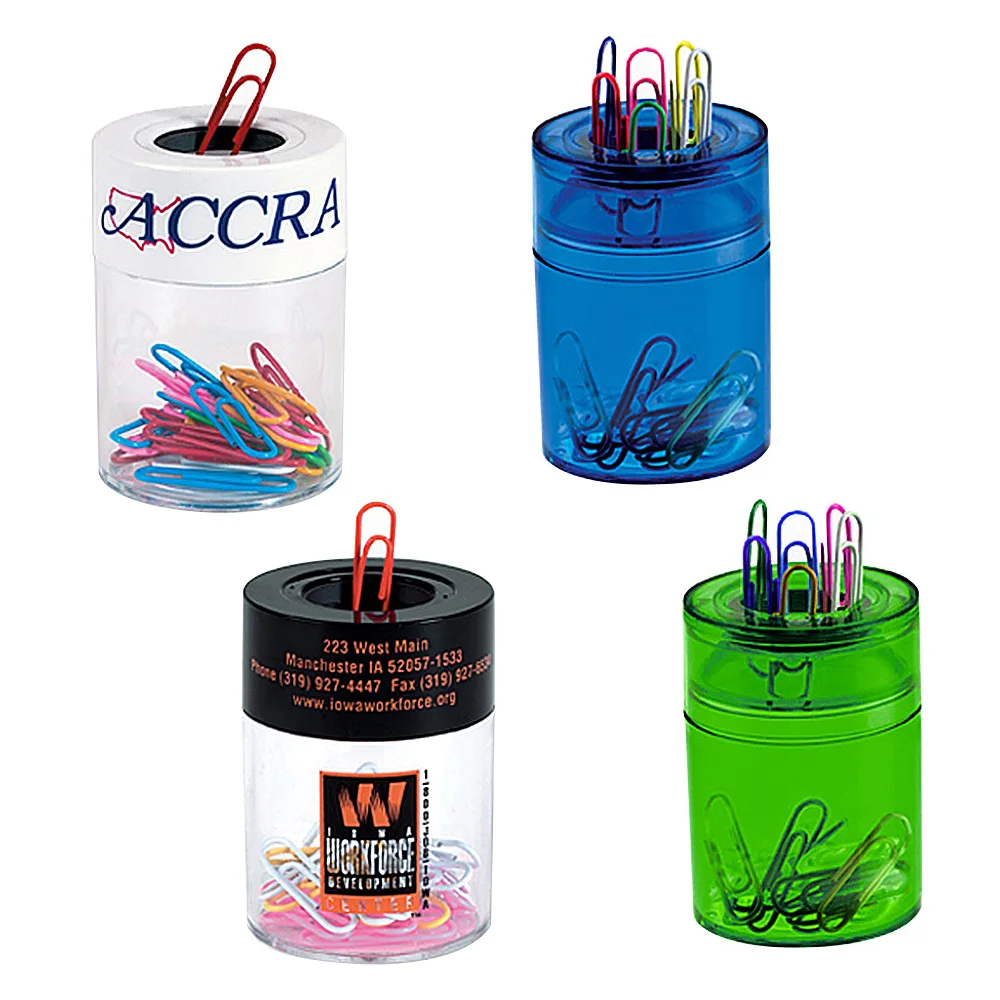 
best sell classic giveaway ABS plastic round column cylinder shape built in magnetic ring document file office desktop clip box 