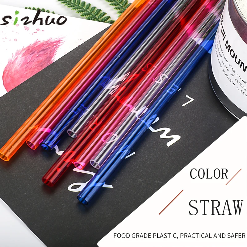Китай, оптовая продажа, прозрачные цветные пластиковые многоразовые питьевые соломинки, пластиковая труба хорошего качества