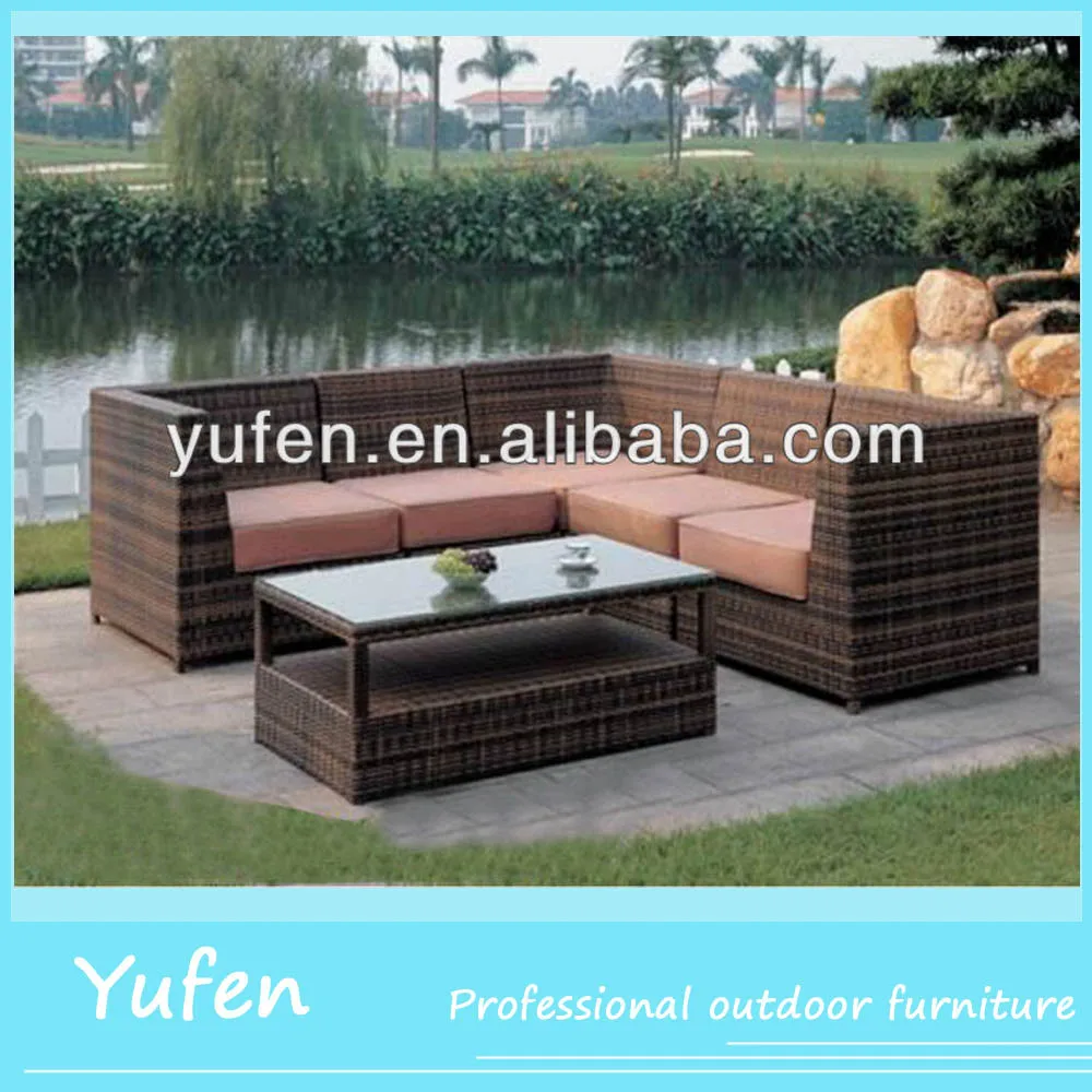 Ratan garden furniture L type sofa set