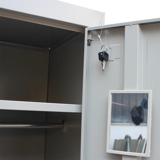 Light Grey Full Height Single Tier Metal Gym Dorm Storage Cabinet 1 Compartment Steel Locker