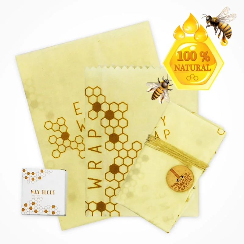 
Nature cotton with customized pattern reusable beeswax food wrap 