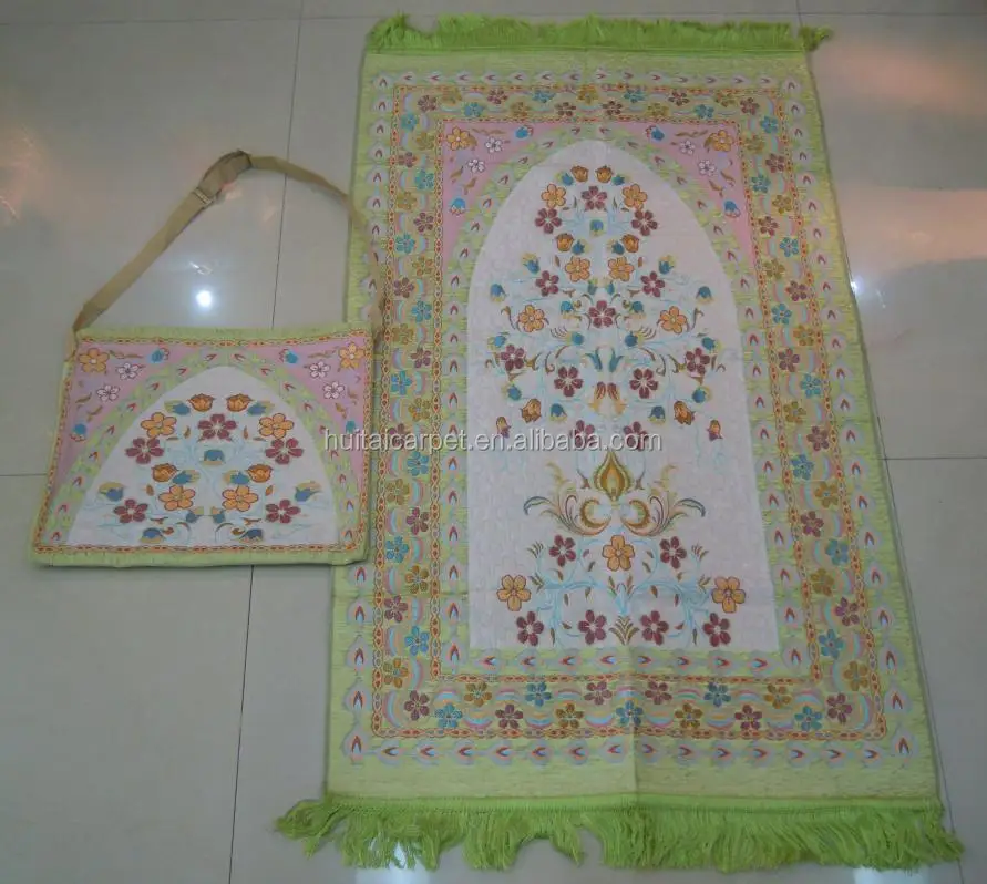 chenille muslim prayer rug with bag Muslim Prayer rugs BT-811
