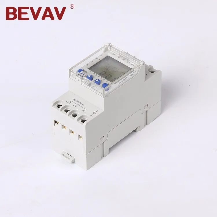
BEVAV Time Switch 220-240VAC 50/60Hz, Six Language Digital Programmable Electric Time Switch 