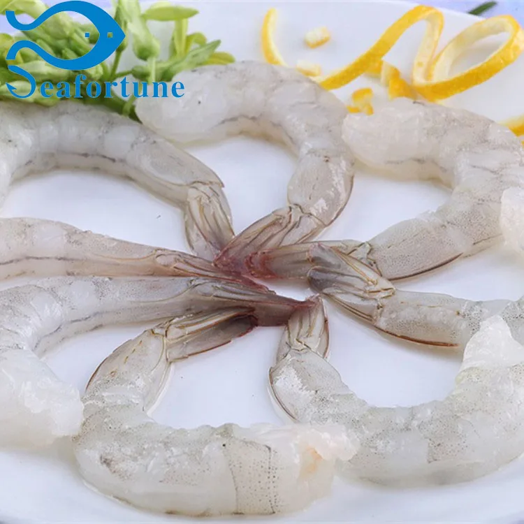 Raw IQF Frozen PDTO Peeled-Deveined-Tail-On Vannamei Shrimp Penaeus Vannamei