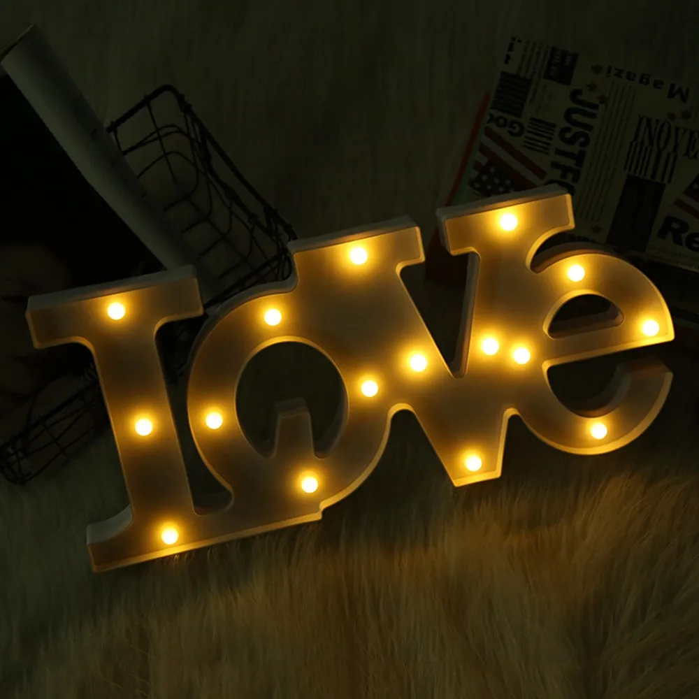 Battery Operated desktop lamp table marquee lamp 3D LOVE letter night lamp electronic led sign for party Christmas
