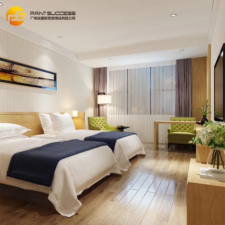 Whole sale american hilton standard double twin room hotel bedroom furniture